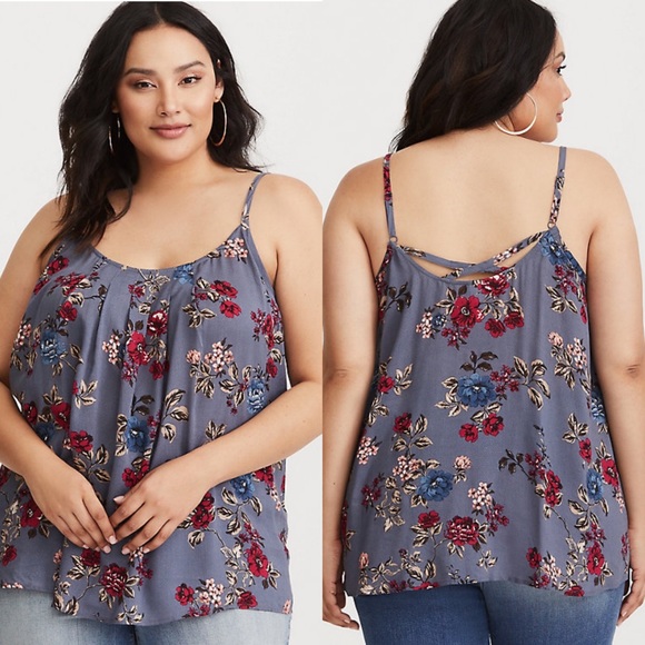 torrid Tops - Torrid | Floral Pleated Swing Tank